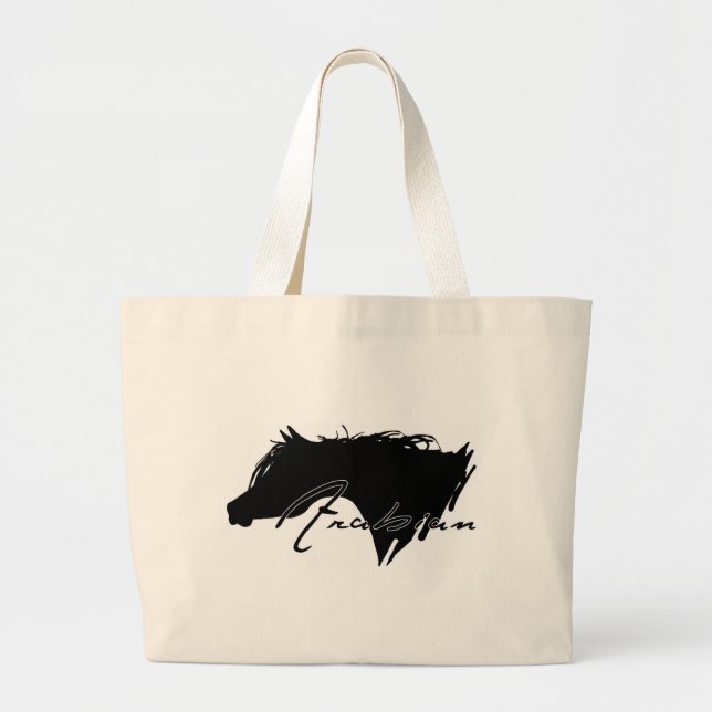 Arabian Horse Large Tote Bag (Front)