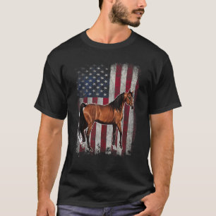 Arabian Horse Patriotic American Flag Vintage Hors T-Shirt