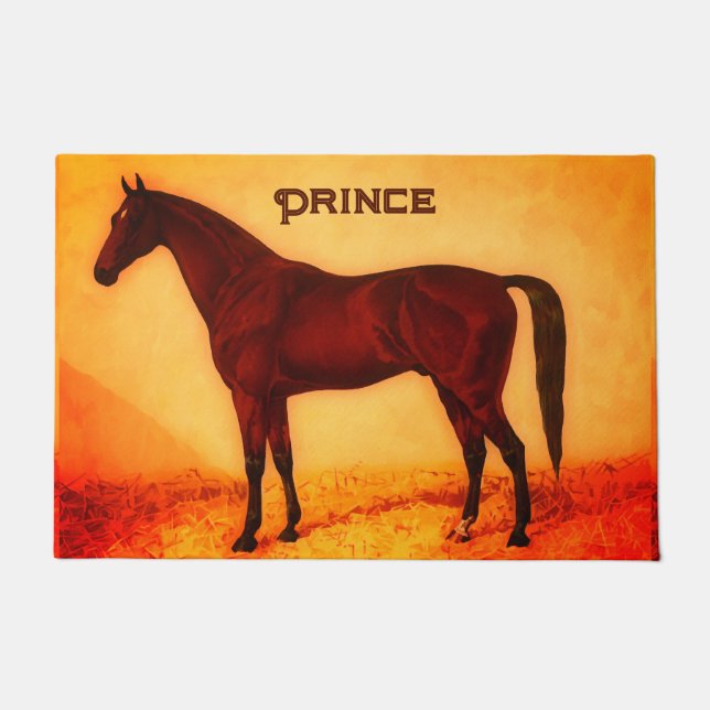 Arabian horse - personalised  doormat (Front)