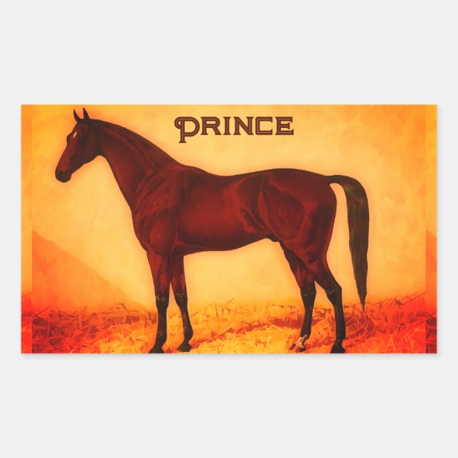 Arabian horse - personalised   rectangular sticker (Front)