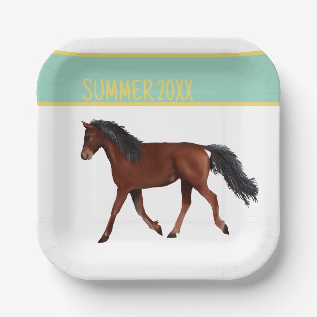 Arabian Horse Picnic Paper Plate (Front)