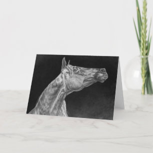 Arabian Horse Portrait Drawing by Kelli Swan Card