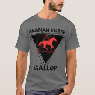 Arabian Horse Stallion Equestrian Jockey Pony Grey T-Shirt