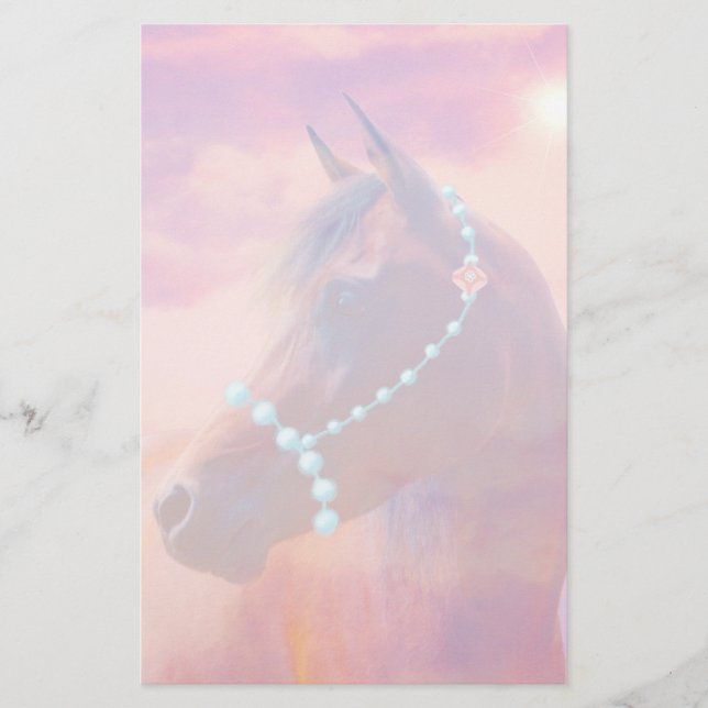 Arabian Horse Sunrise Stationary Stationery (Front)
