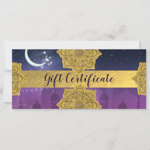 Arabian Indian Moroccan Theme Gift Certificate