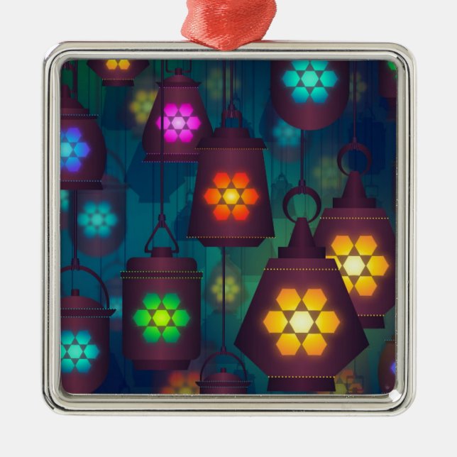 Arabian Lanterns Middle Eastern design Metal Tree Decoration (Front)