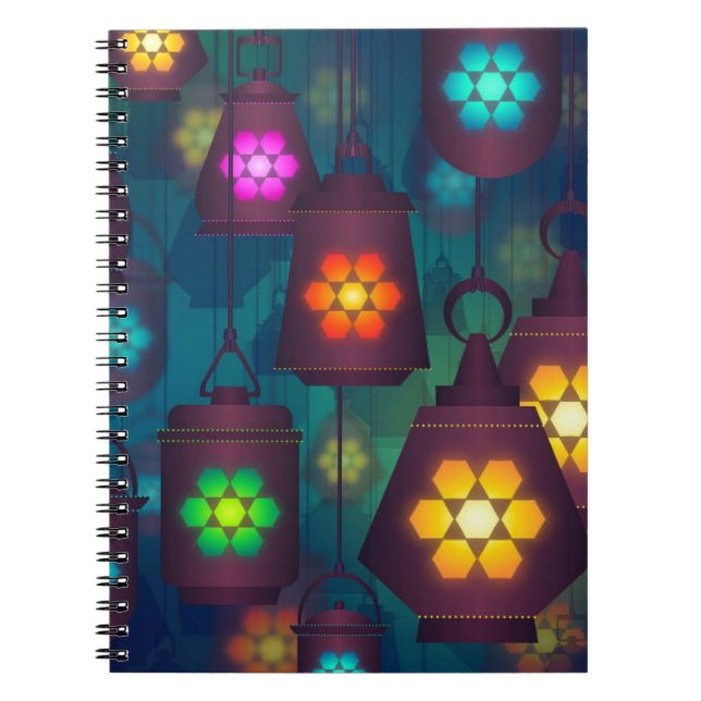 Arabian Lanterns Middle Eastern design Notebook (Front)