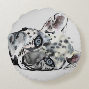 Arabian Leopard Cub 2008 Round Cushion
