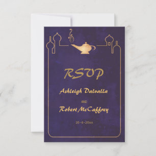 Arabian Magic Lamp Wedding RSVP Cards