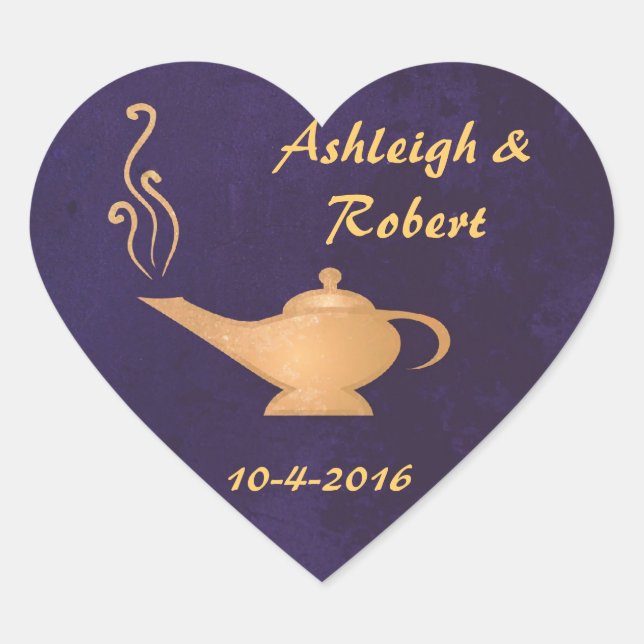 Arabian Magic Lamp Wedding Stickers (Front)