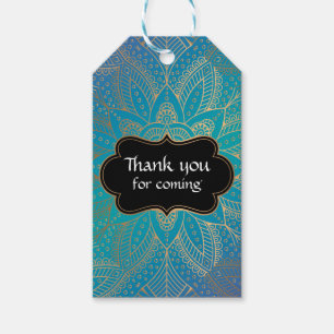 Arabian Night Favor Tag for Birthday Party Blue