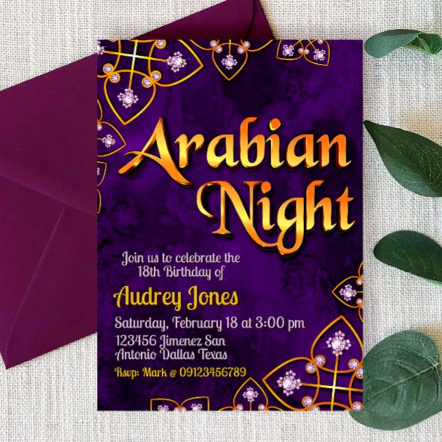Arabian Night - Violet Invitation (Creator Uploaded)