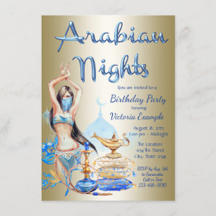 Arabian Nights Birthday Party Event Invitations