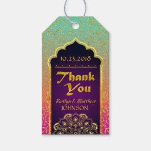 Arabian Nights Bollywood Thank You Gift Tag