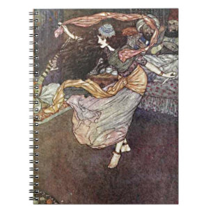 Arabian Nights Dancing Girl with Scarves Illustrat Spiral Notebook