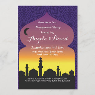 Arabian Nights Engagement Wedding Invites