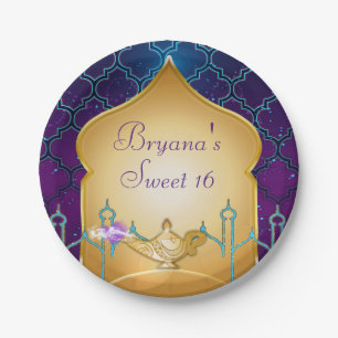 Arabian Nights Gold Magic Lamp Party  Paper Plate