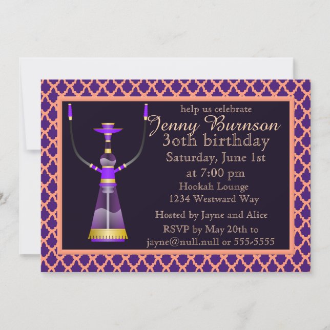 Arabian Nights Hookah Party Invitation (Front)