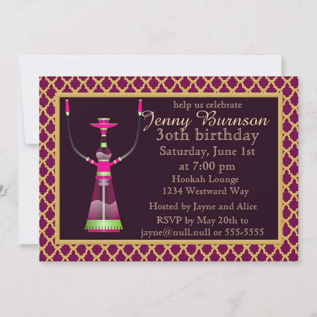 Arabian Nights Hookah Party Invitation (Front)