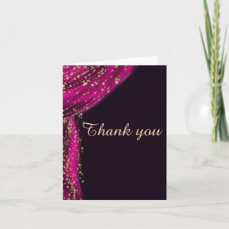 Arabian Nights Magenta & Gold Thank You Card