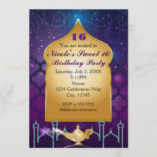 Arabian Nights Magical Moroccan Birthday Party Invitation