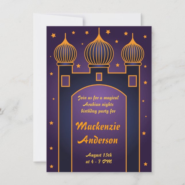 Arabian Nights Party Invitation 3 (Front)
