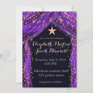 Arabian Nights Purple & Gold Wedding Invitation