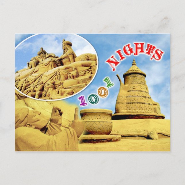 Arabian Nights sand sculpture, Belgium Postcard (Front)