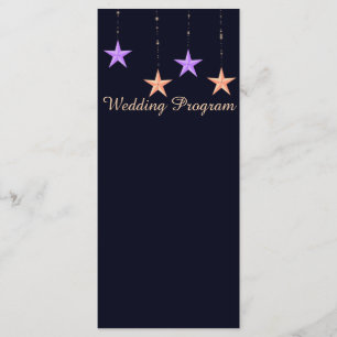 Arabian Nights Stars Wedding Program Card