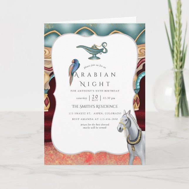 Arabian Nights Themed Party Photo Invitation (Front)