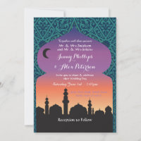 Arabian Nights Wedding Party Moroccan Teal Invite