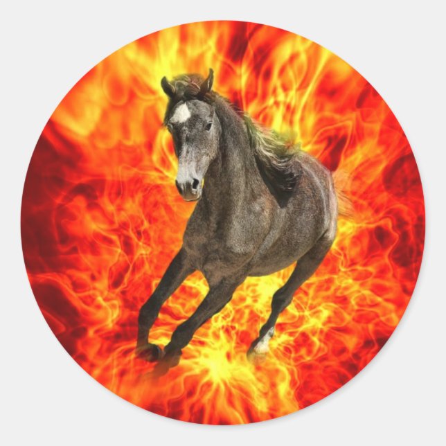 Arabian on fire classic round sticker (Front)