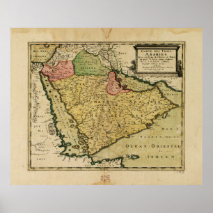 Arabian Peninsula Map (1654) Poster