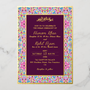 Arabian Plum Purple Gold Ornate Muslim Wedding