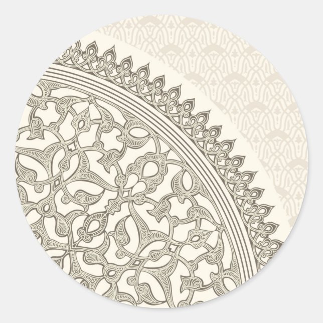 Arabian style lace classic round sticker (Front)