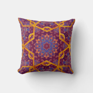 Arabian style, watercolor islamic seamless pattern cushion