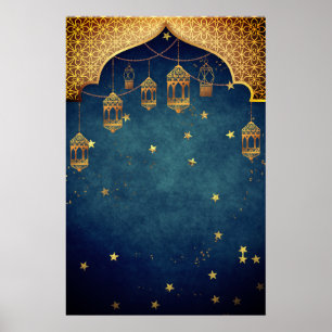 Arabian style with Moroccan lanterns Poster