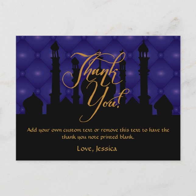 Arabian Themed Thank You Cards (Front)