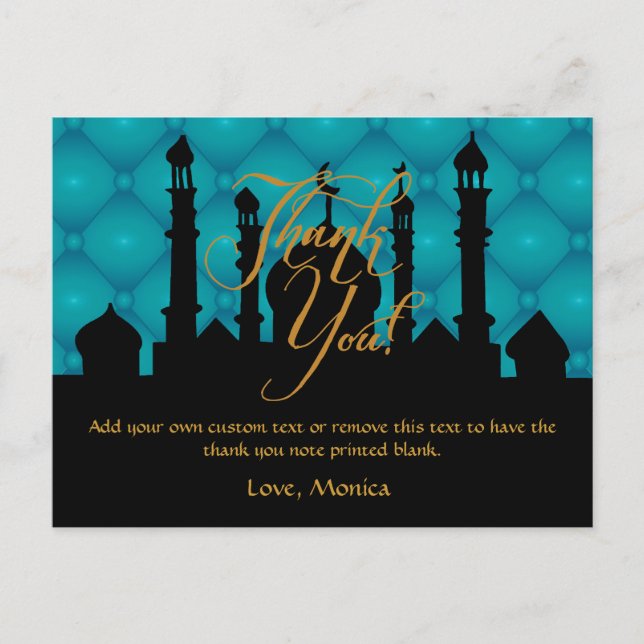 Arabian Themed Thank You Cards (Front)