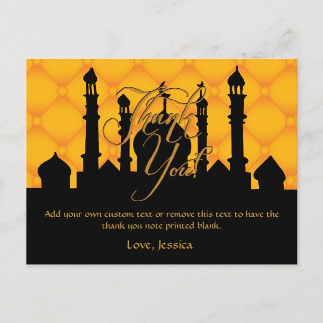 Arabian Themed Thank You Cards (Front)