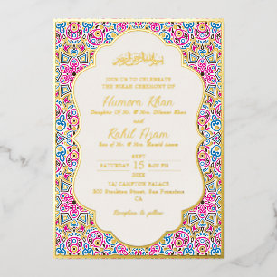 Arabian White Pearl Crème Gold Muslim Wedding