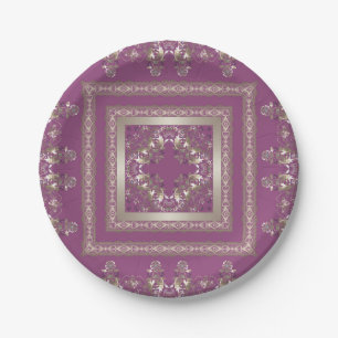 Arabic abstract decorative east ornamental baroque paper plate