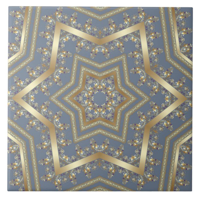 Arabic antique decorative east ornamental baroque tile (Front)