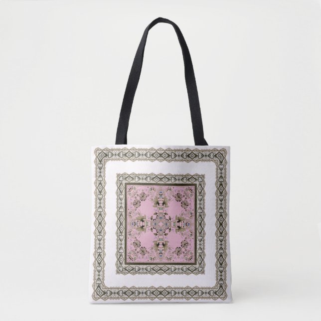 Arabic antique decorative east ornamental baroque tote bag (Front)