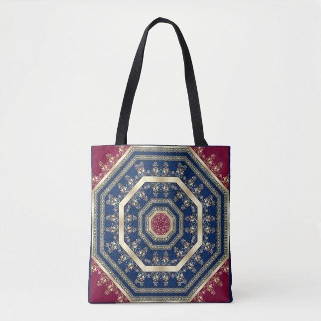 Arabic antique decorative east ornamental baroque tote bag (Front)