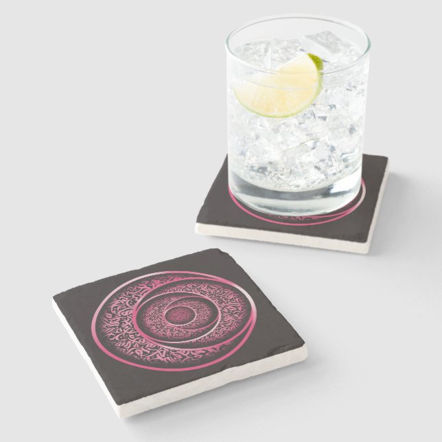 Arabic calligraphy 3d  stone coaster (Side)