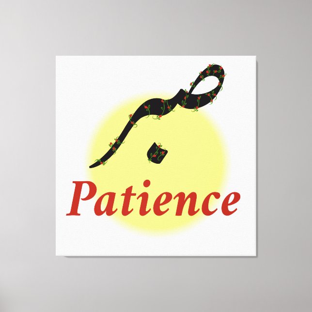 Arabic Calligraphy Sabr Patience Minimalist Zen Lo Canvas Print (Front)