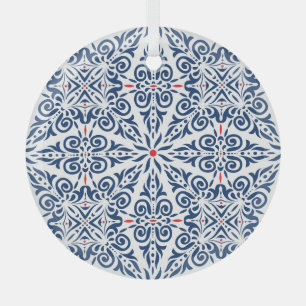 Arabic Colourful Vintage Seamless Pattern Glass Tree Decoration
