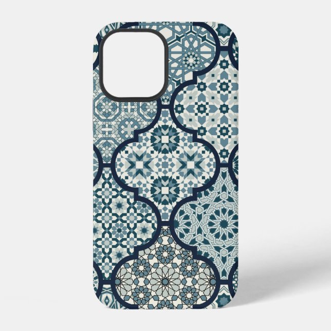 Arabic decorative azulejos tiles patchwork islamic iPhone case (Back)