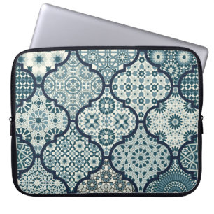 Arabic decorative azulejos tiles patchwork islamic laptop sleeve